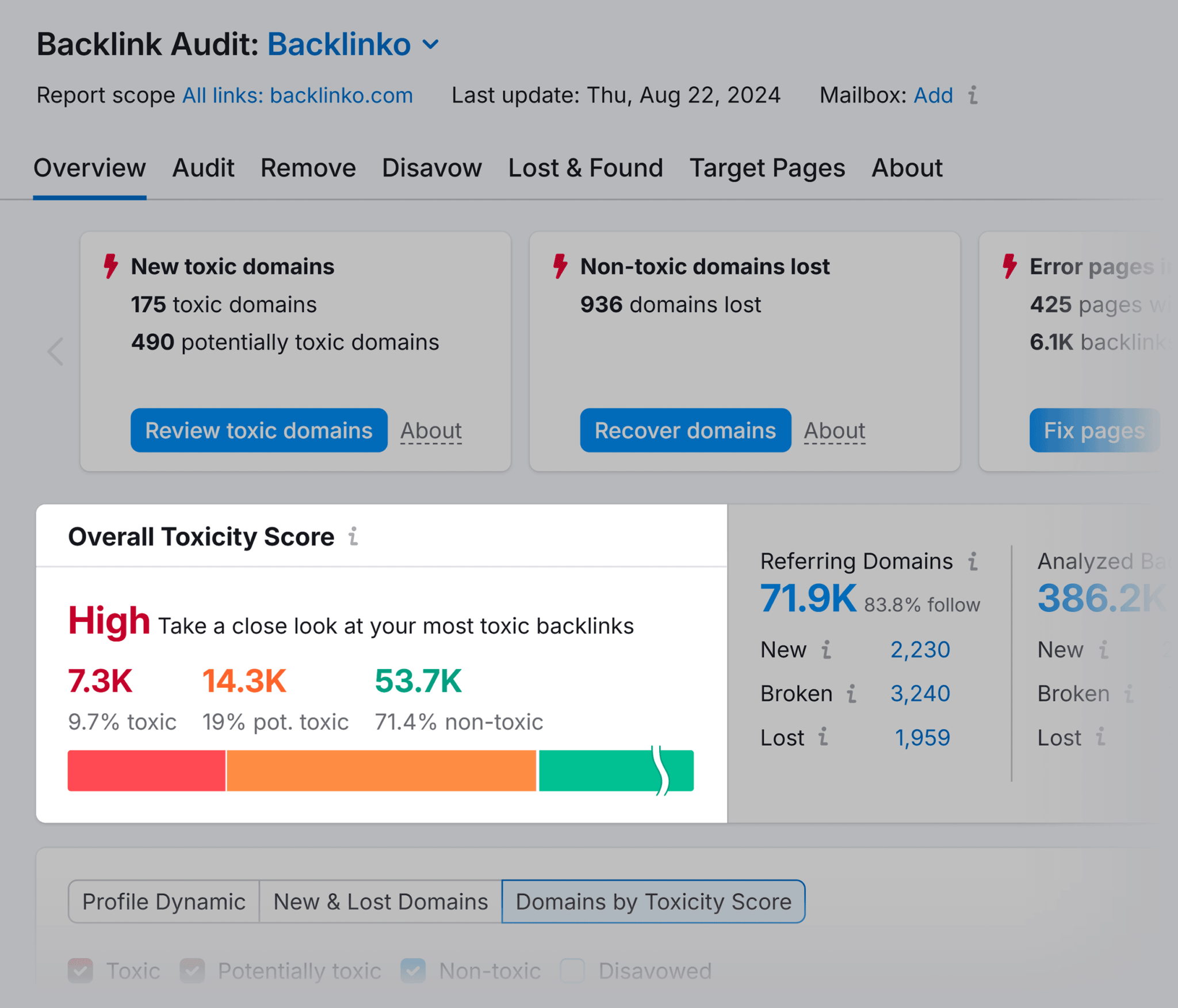 backlink-audit-overall-toxicity-score Bad Backlinks: A Complete Guide on Spotting and Avoiding Them