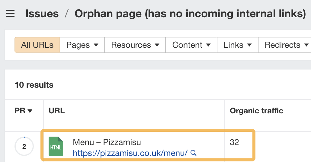 example-of-an-orphan-page-issue 5 Restaurant SEO Tips Backed by Diners & Data