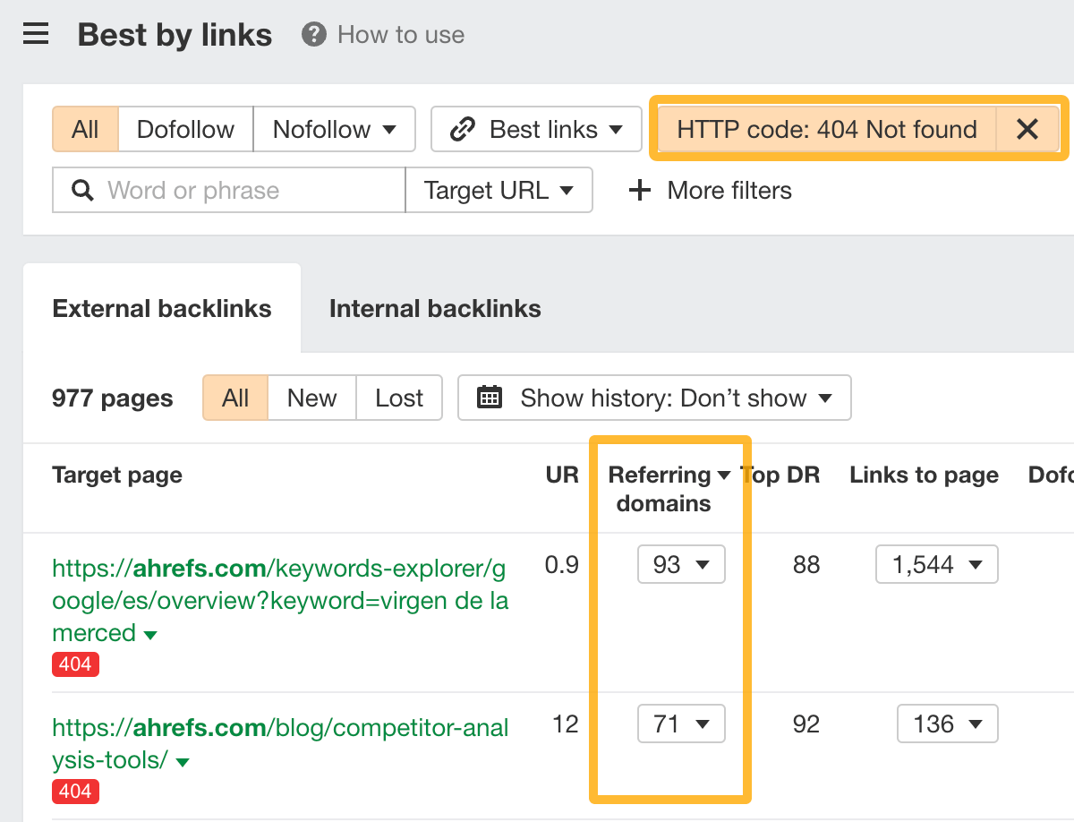 filtering-for-dead-pages-with-backlinks-in-site-ex Link Reclamation: How to Easily Find (and Reclaim) Lost Backlinks