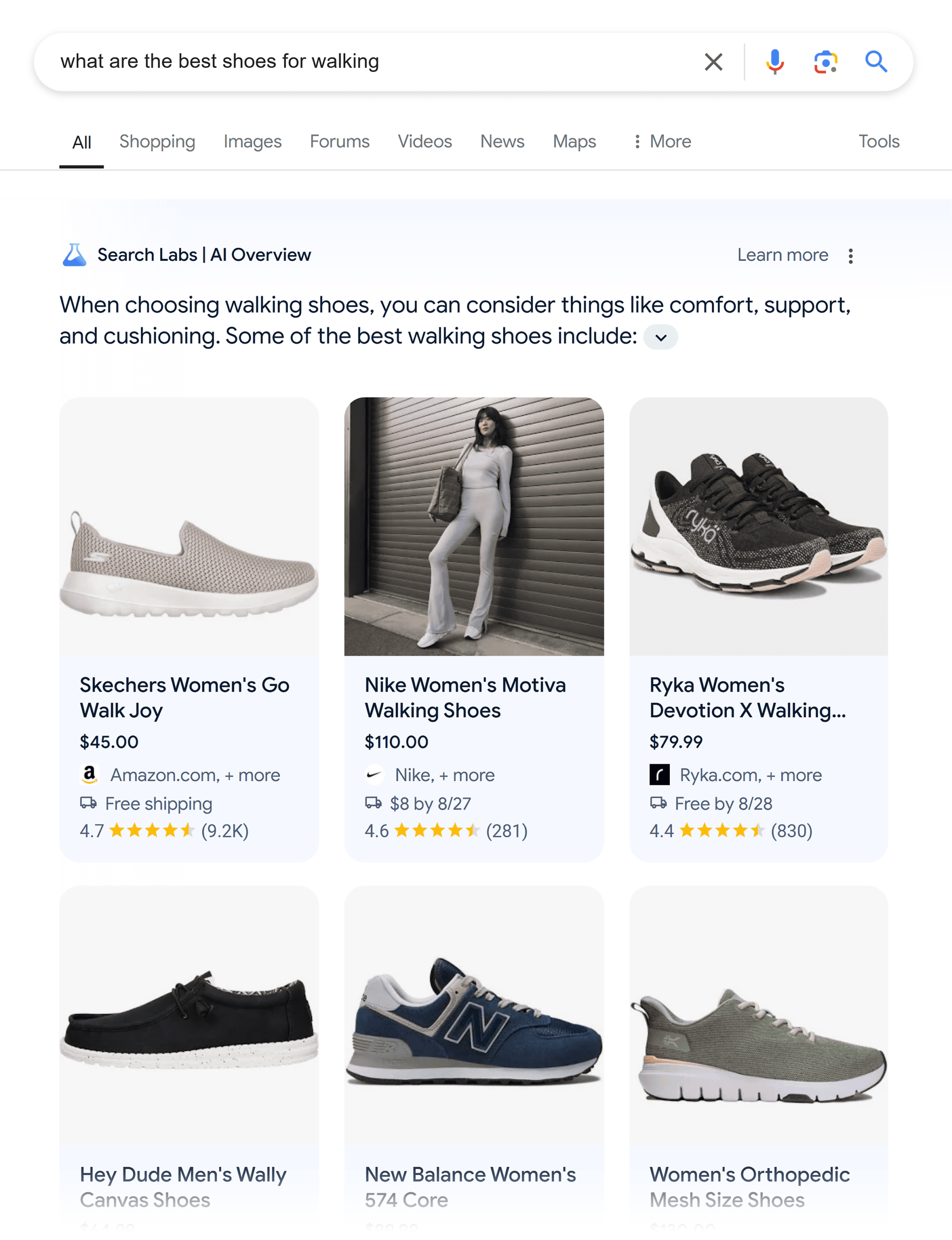 google-serp-what-are-the-best-shoes-for-walking-ai-overview AI Overviews: What They Are and How to Optimize for Them