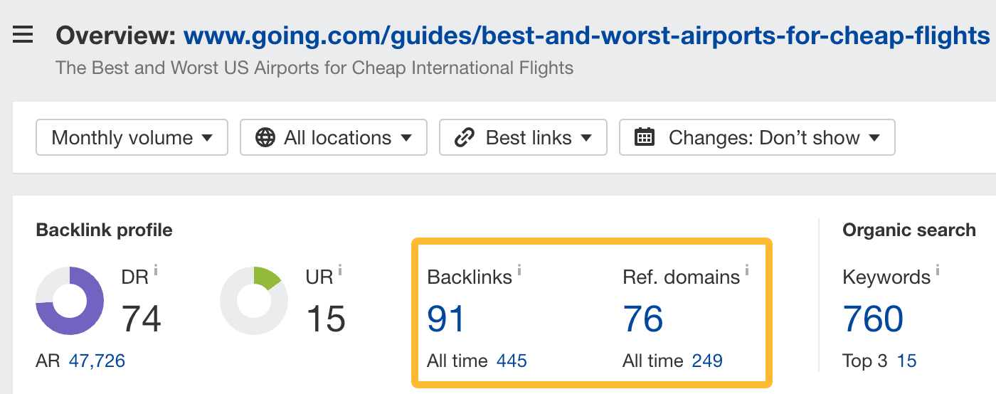 number-of-links-pointing-at-going-coms-guide Travel SEO: 8 Strategies From Actual Travel Publishers and SEOs