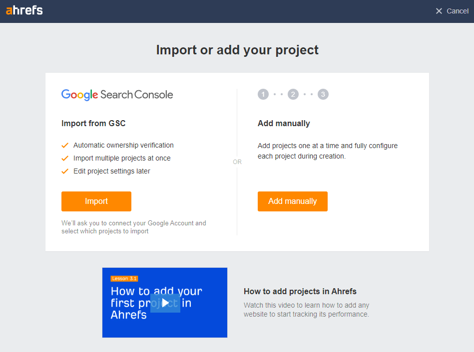 screenshot-of-import-add-project-page-in-ahrefs-si-2 Crawl Me Maybe? How Website Crawlers Work