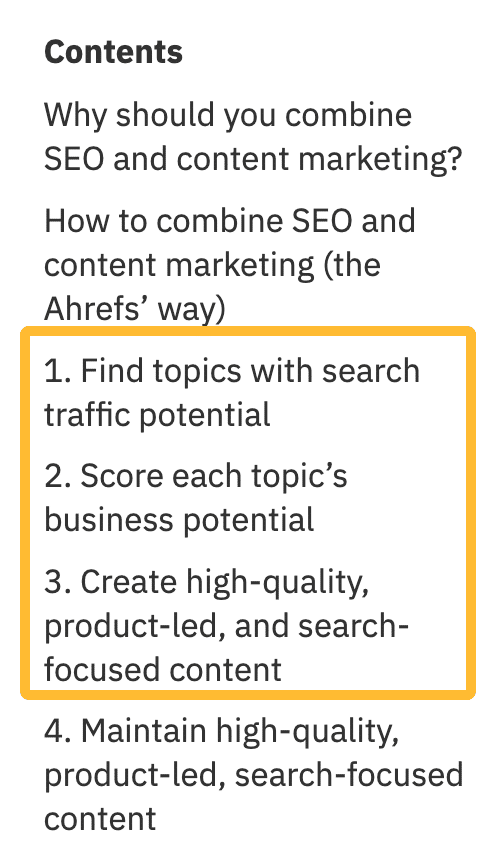 table-of-contents-for-an-article-on-how-to-combine Follow My SEO Content Creation Process: How I Rank #1 on Google