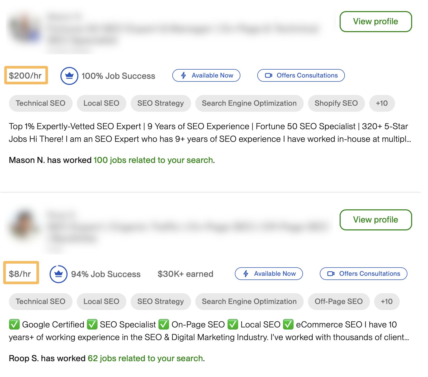 upwork-technical-seo-cost-screenshot Here’s How You Can Outsource SEO Easily and Effectively (+ Best Practices)