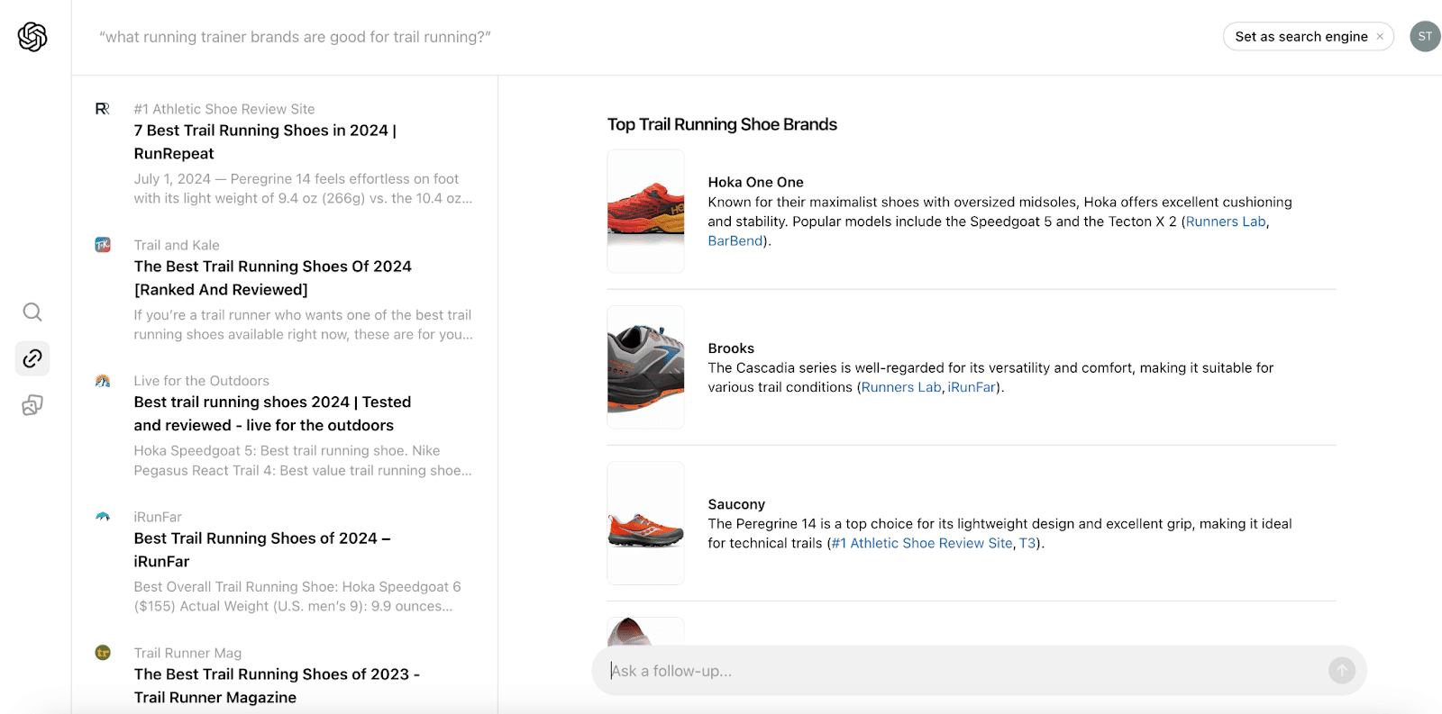 SearchGPT-What-running-trainer-brands-are-good-for-trail-running SearchGPT: What you need to know about OpenAI’s search engine