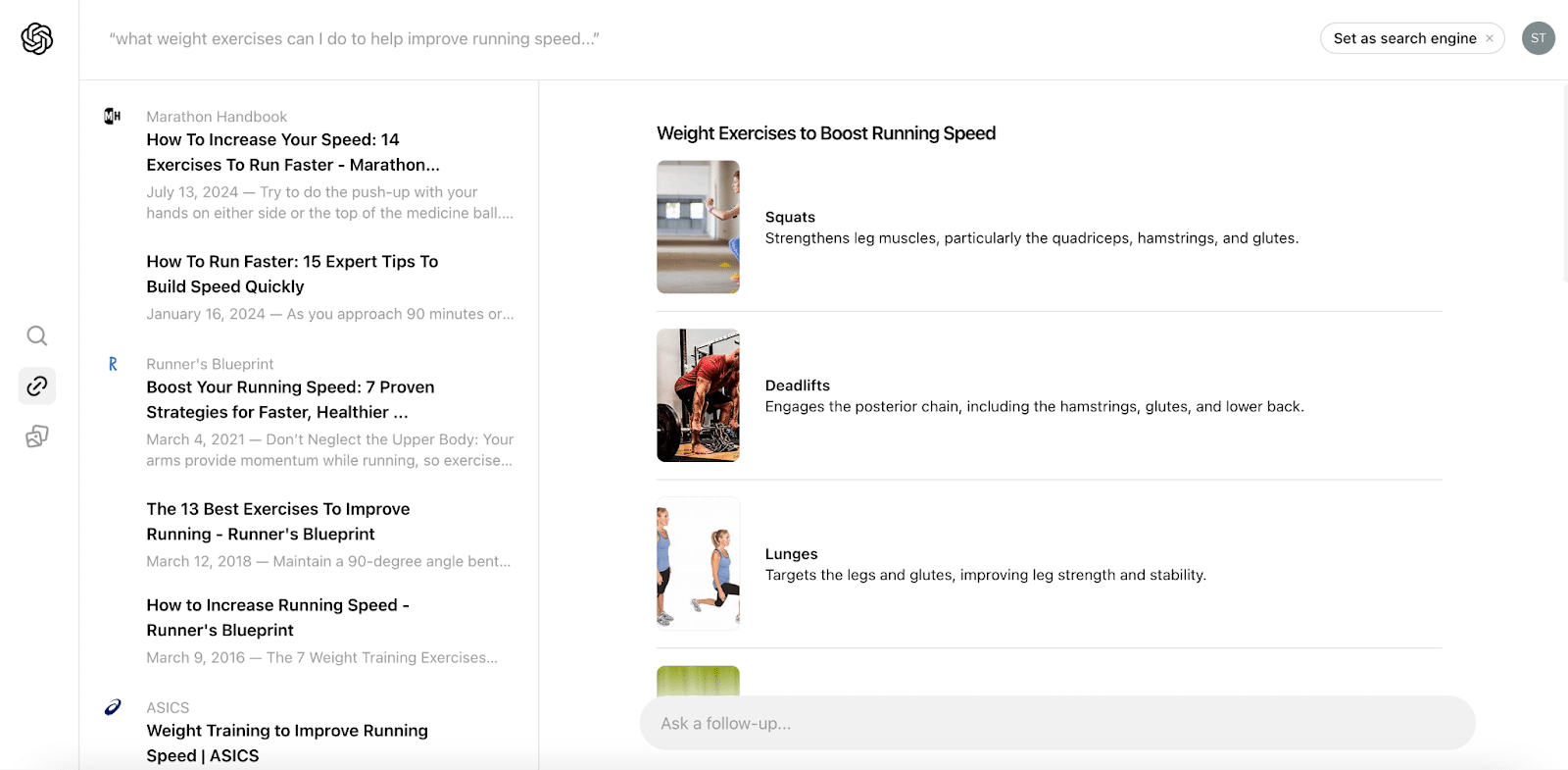SearchGPT-What-weight-exercises-can-I-do-to-help-improve-running-speed SearchGPT: What you need to know about OpenAI’s search engine