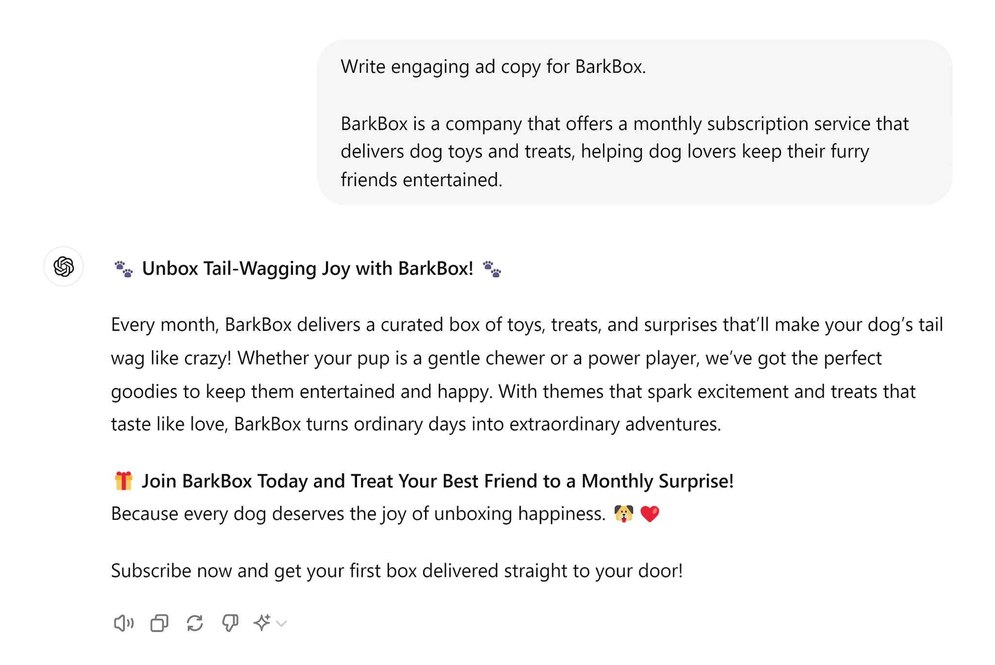 chatgpt-generate-copy-for-barkbox AI Copywriting: Top 4 Tools and Best Ways to Use Them