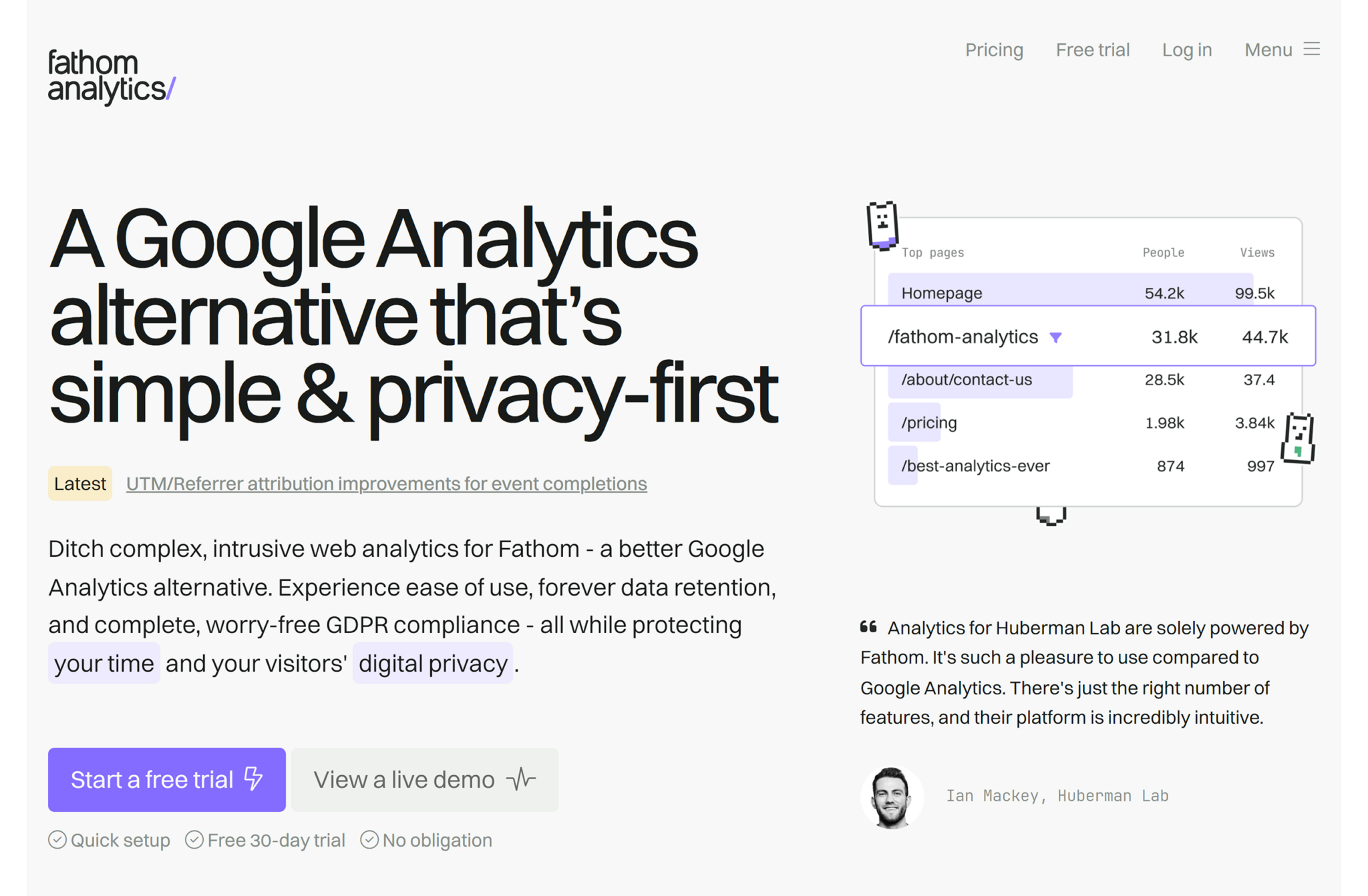 fathom-analytics-homepage 7 Top Google Analytics Alternatives (Free and Paid)