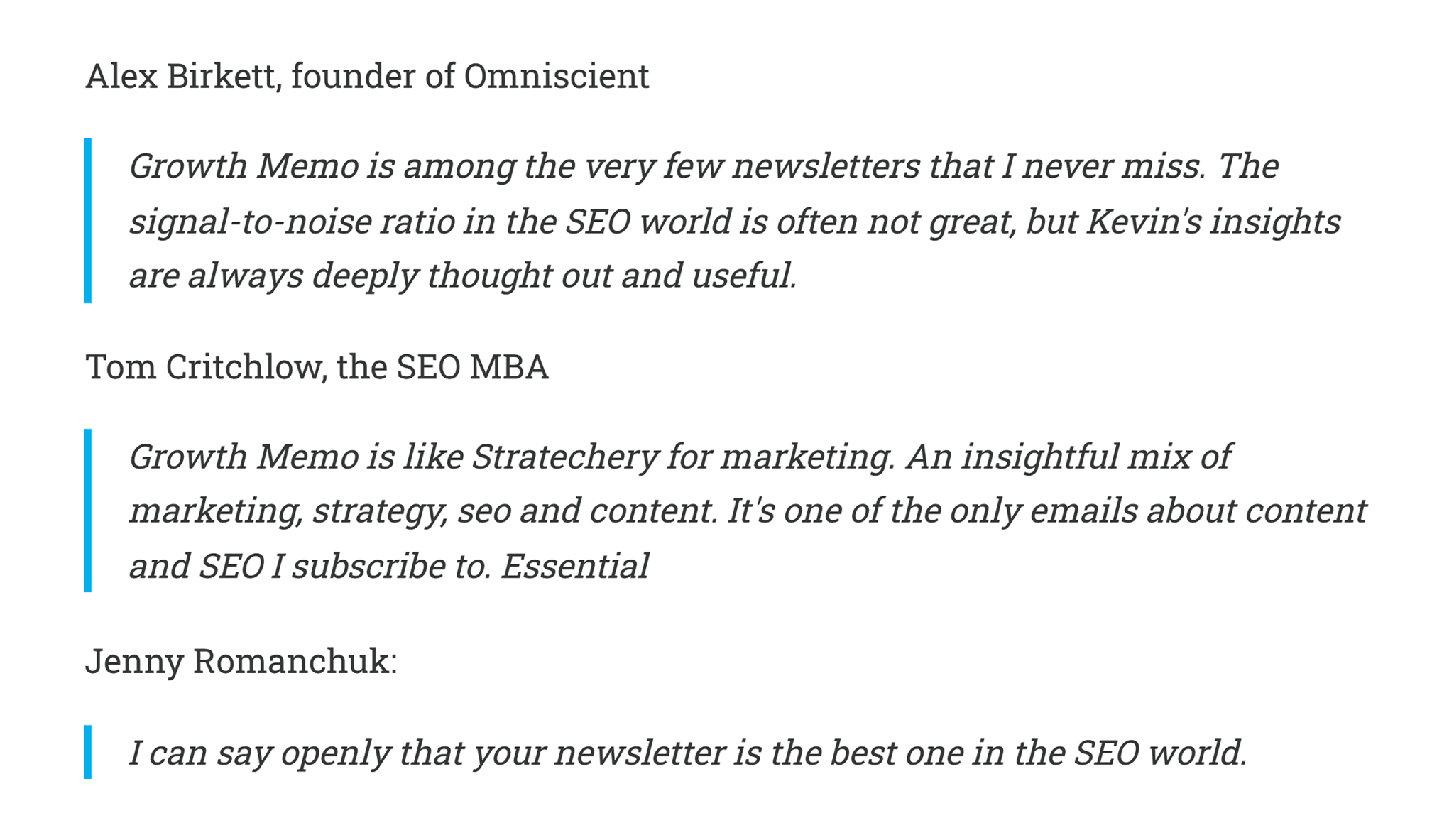 growth-memo-readers-comments 10 Brilliant SEO Newsletters: Master Search From Your Inbox