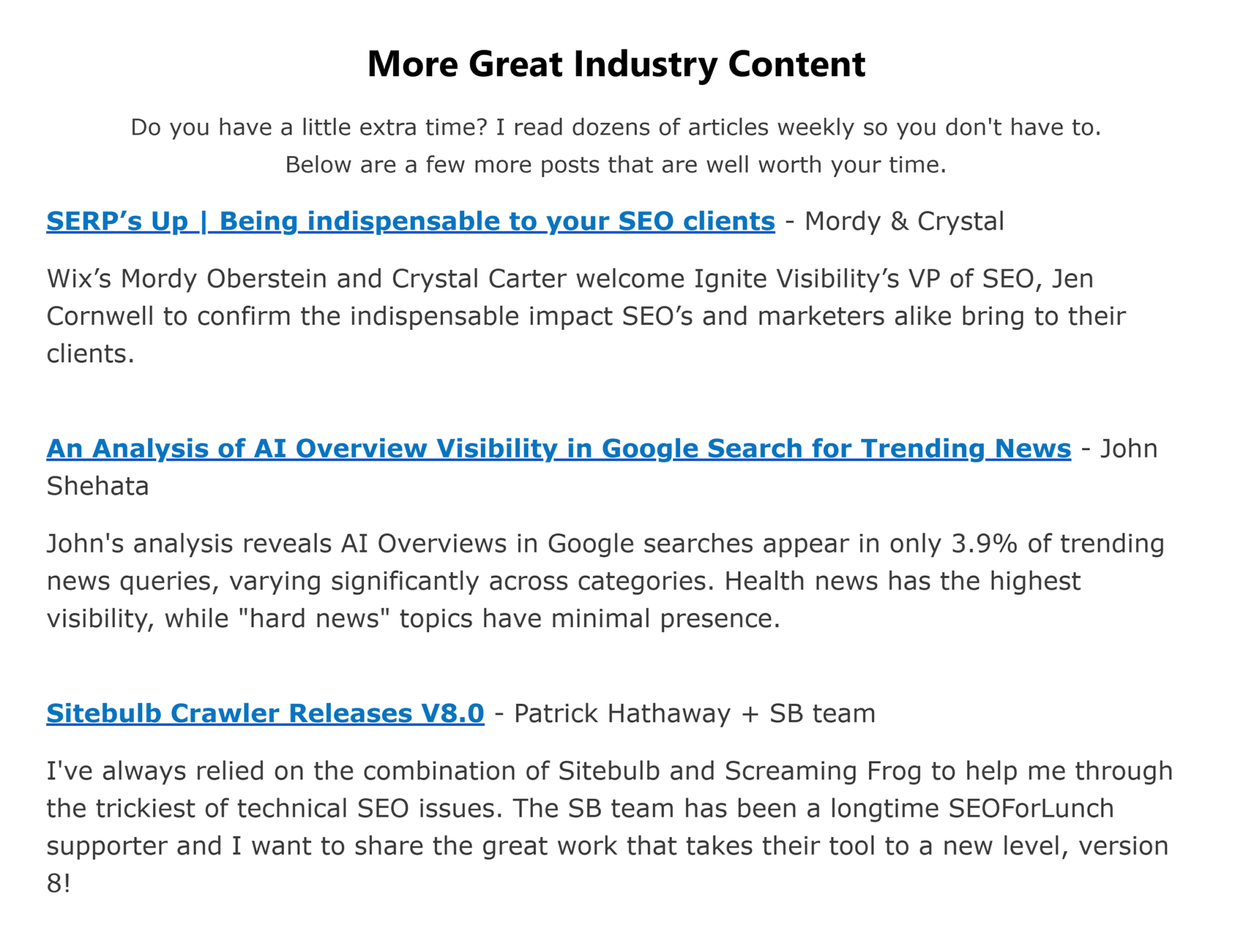 seoforlunch-industry-content 10 Brilliant SEO Newsletters: Master Search From Your Inbox