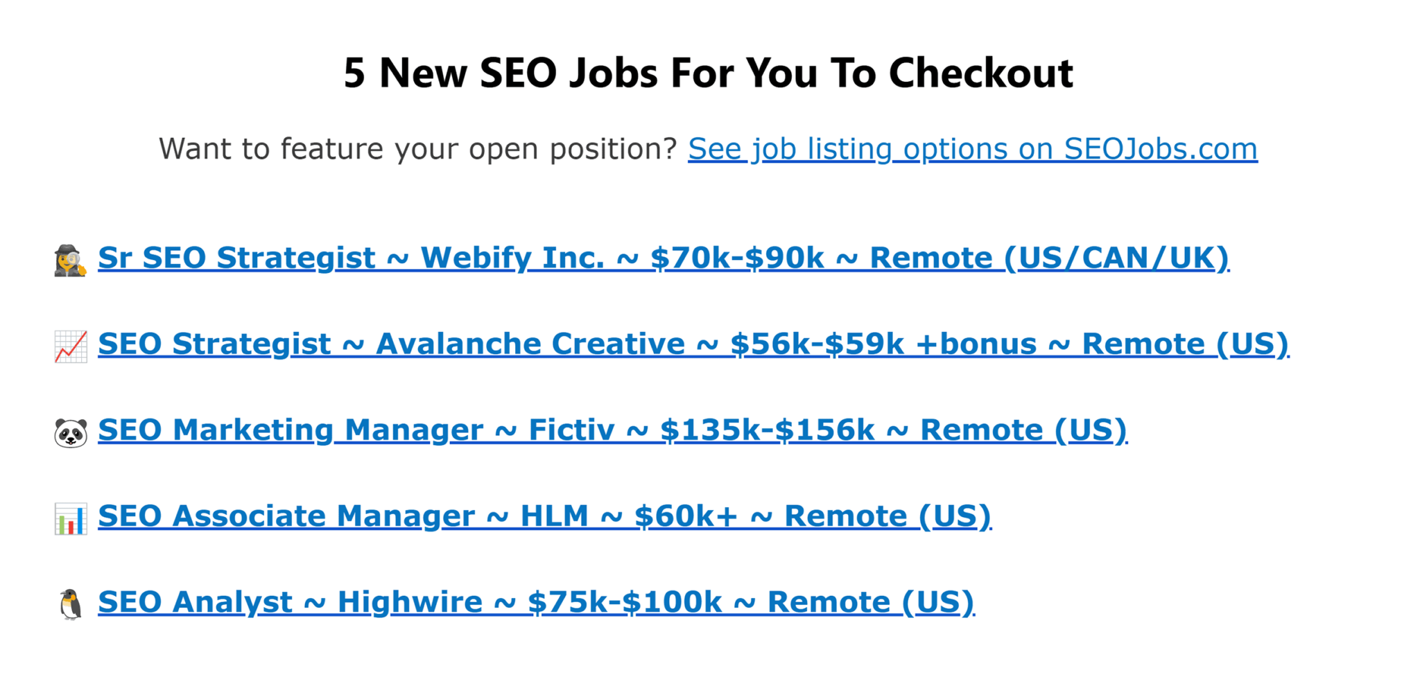 seoforlunch-seo-jobs 10 Brilliant SEO Newsletters: Master Search From Your Inbox