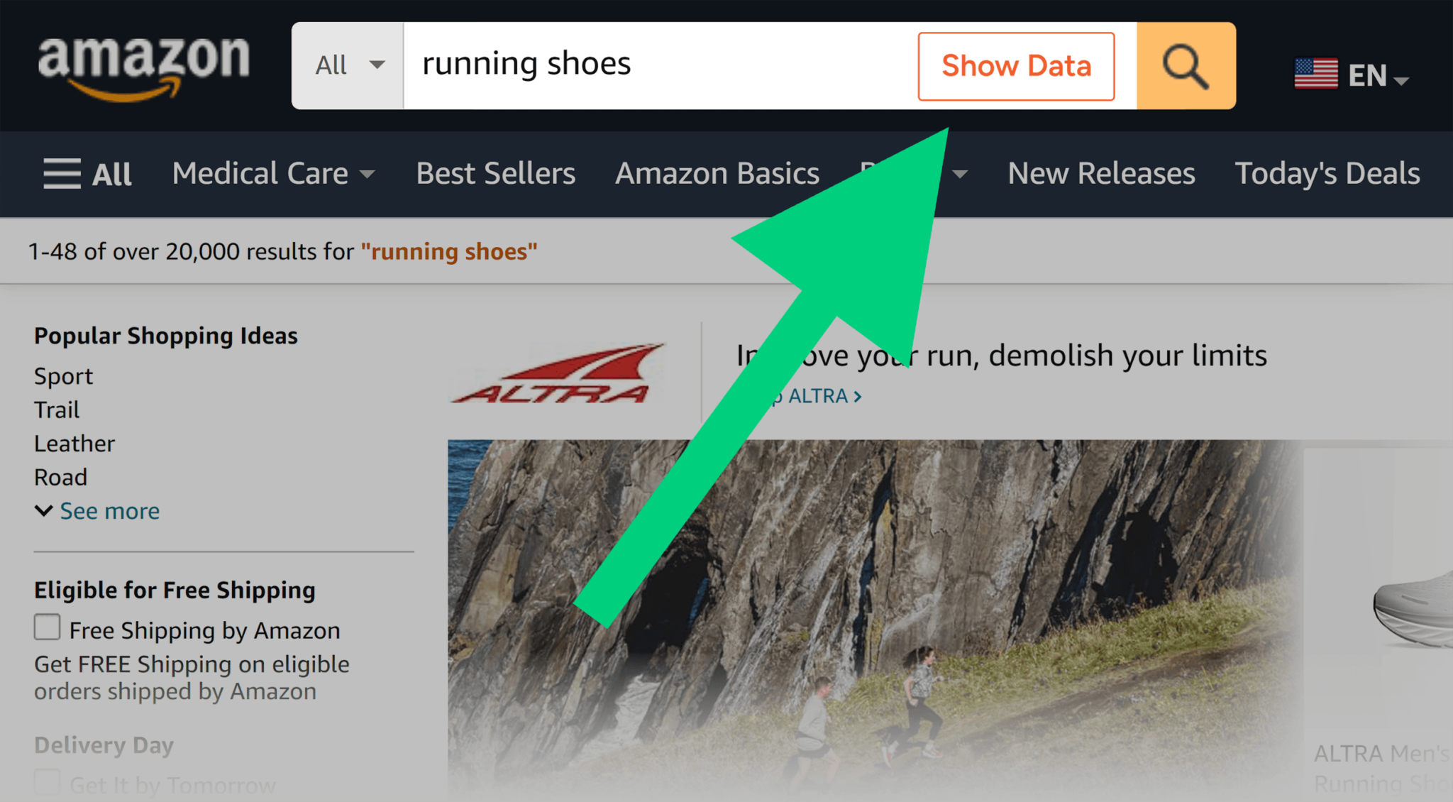 ubersuggest-amazon-running-shoes 9 Best Chrome Extensions for SEO: Our Top Picks