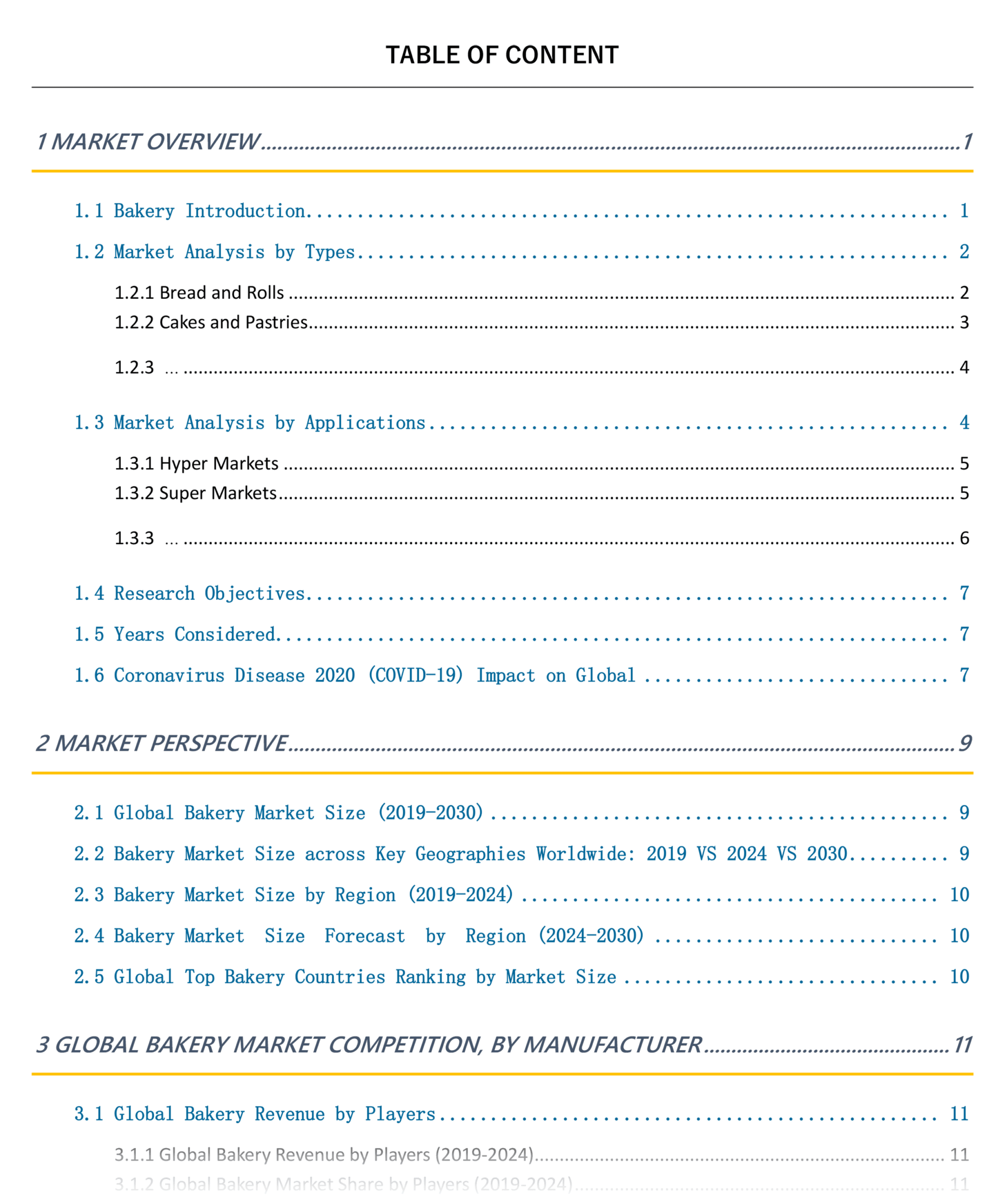 global-bakery-ndustry-research-report-table-of-content How to Do a Market Analysis for Your Business in 6 Steps