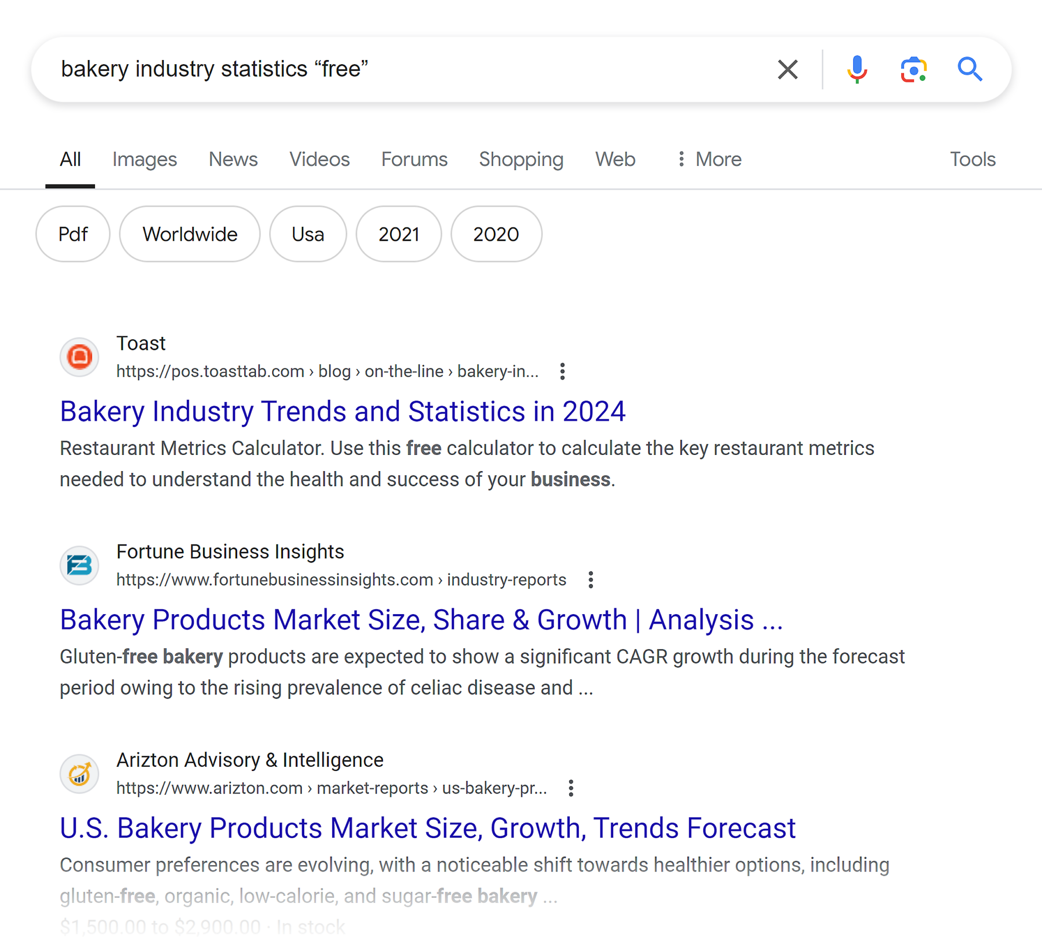 google-serp-bakery-industry-statistics-free How to Do a Market Analysis for Your Business in 6 Steps