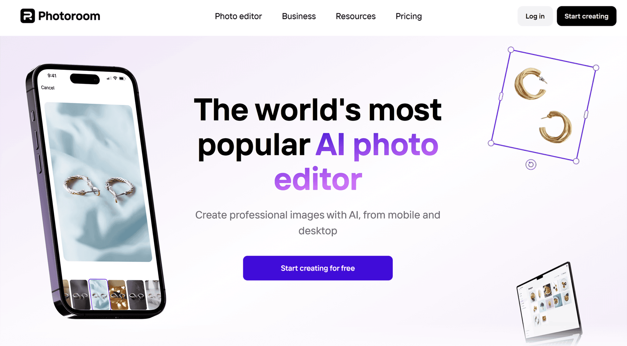 photoroom-homepage 18 AI Startups to Watch