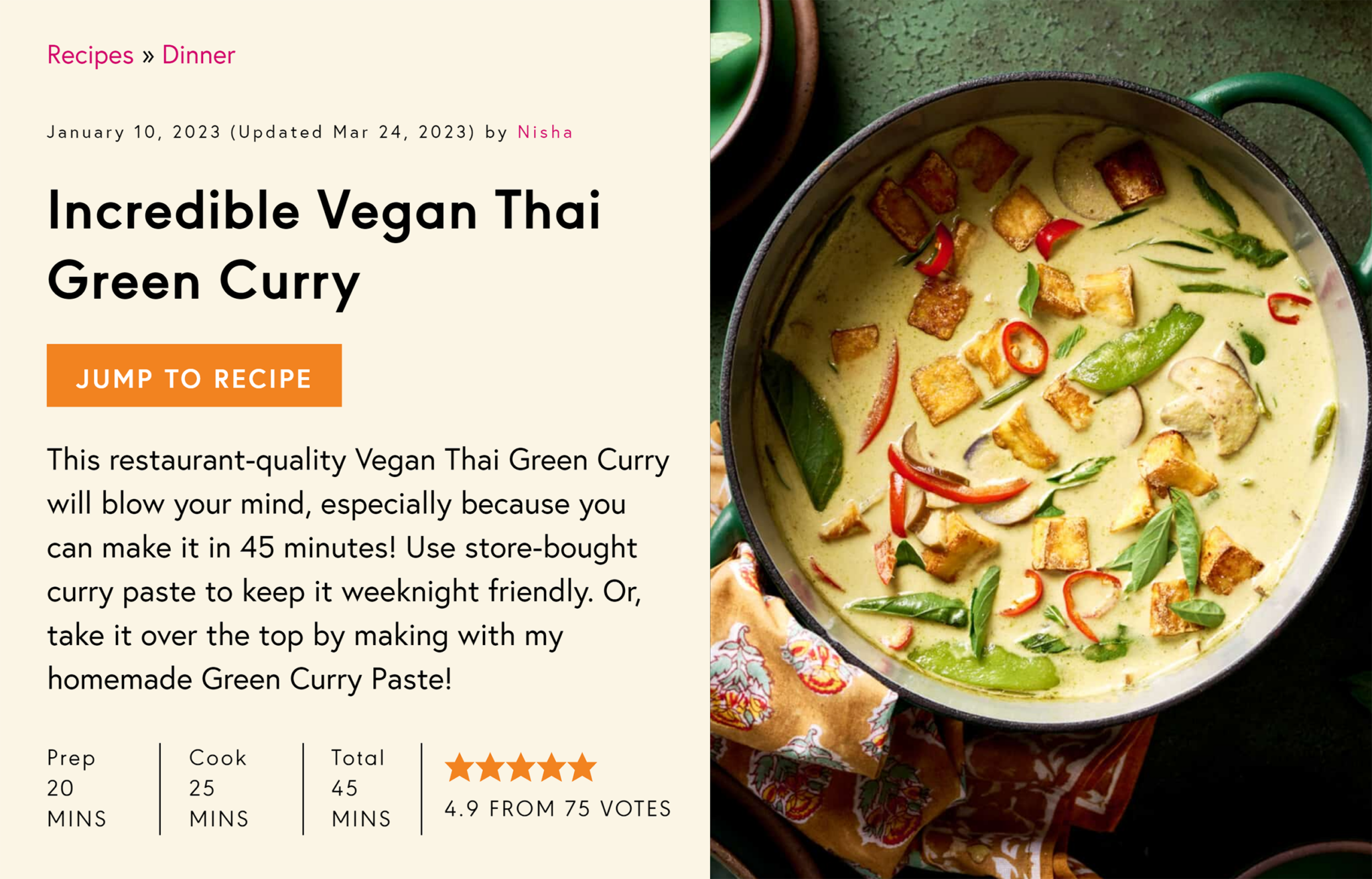 Rainbow Plant Life – Vegan Thai Green Curry – Post