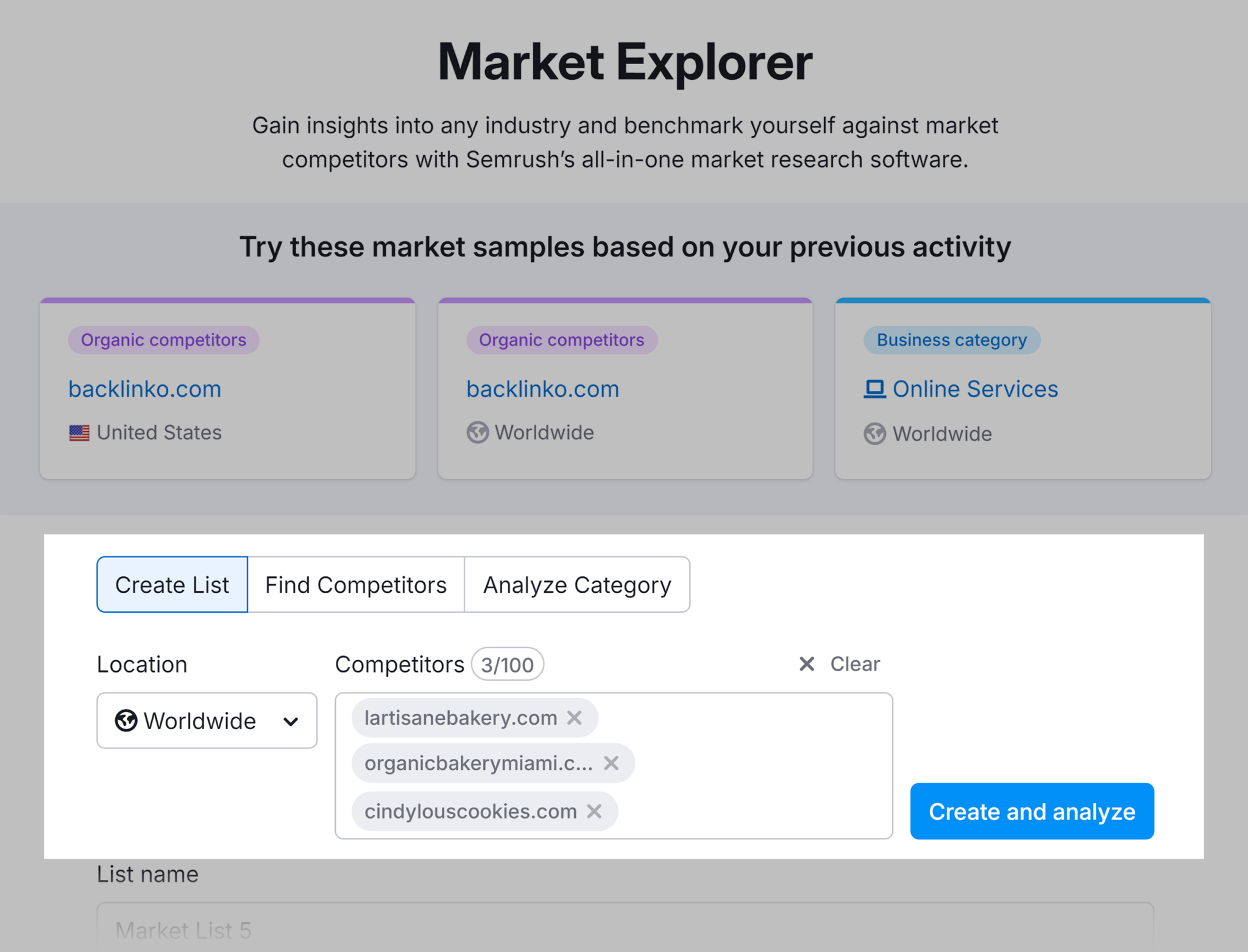 semrush-market-explorer-bakery-competition How to Do a Market Analysis for Your Business in 6 Steps