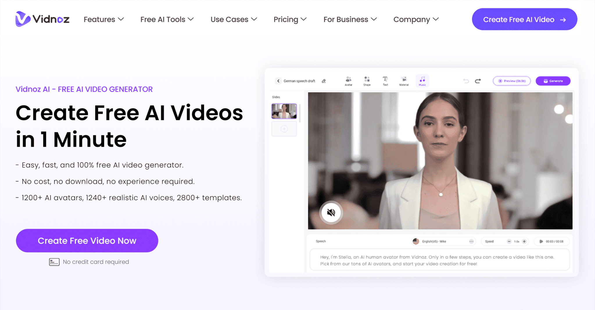 vidnoz-homepage 18 AI Startups to Watch