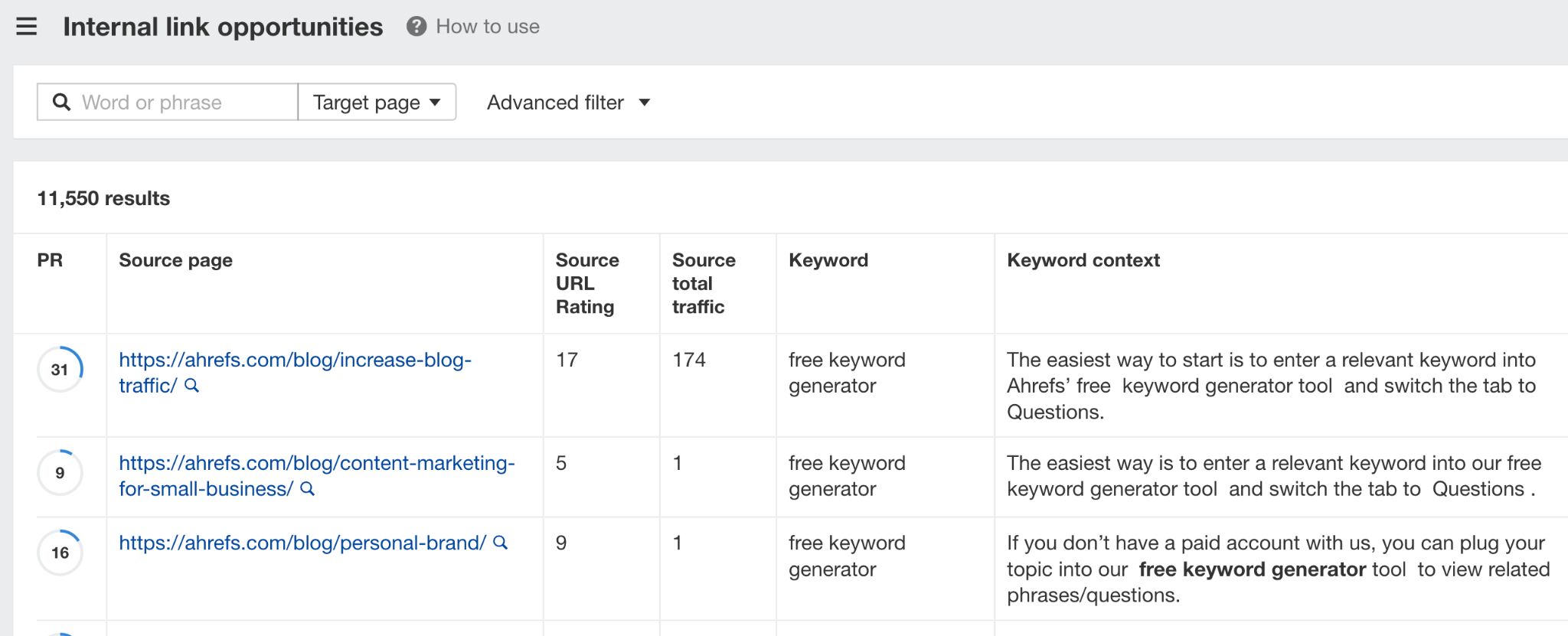 easily-finding-internal-links-opportunities-using 12 Low-Hanging Fruit SEO Tactics You Can Implement Today