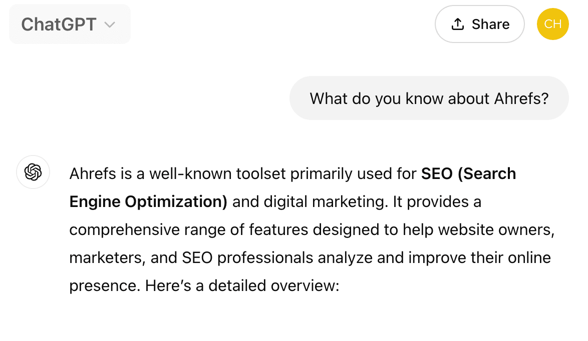 asking-chatgpt-what-it-knows-about-ahrefs Brand Monitoring: 3 Must-Track Areas for Success