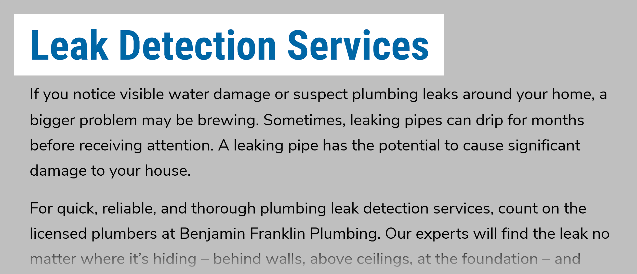 benjaminfranklinplumbing-leak-detection-services-h1 SEO for Plumbers: How to Rank Higher & Get More Customers