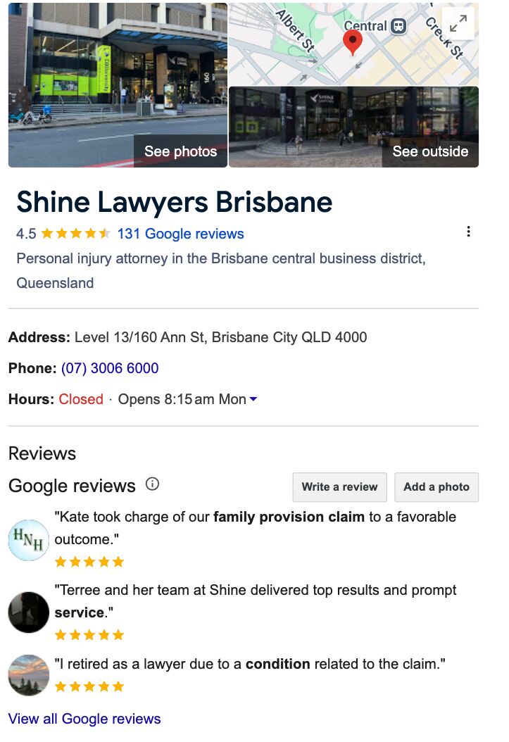 example-of-google-business-listing-from-shine-lawy 7 Free and Beginner-Friendly Small Business SEO Tools