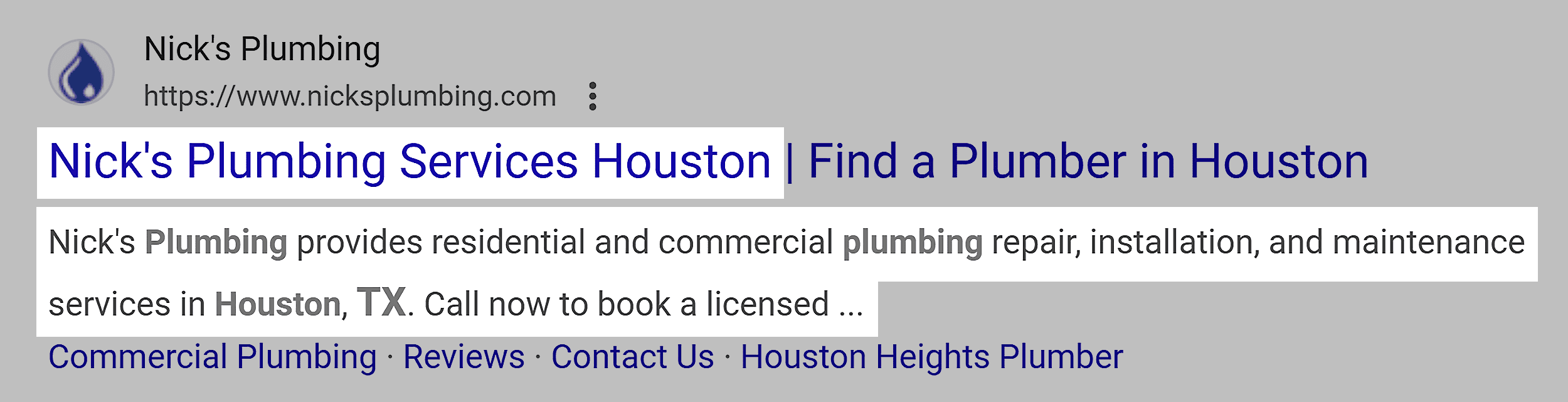 nicks-plumbing-title-tag-and-meta-description SEO for Plumbers: How to Rank Higher & Get More Customers