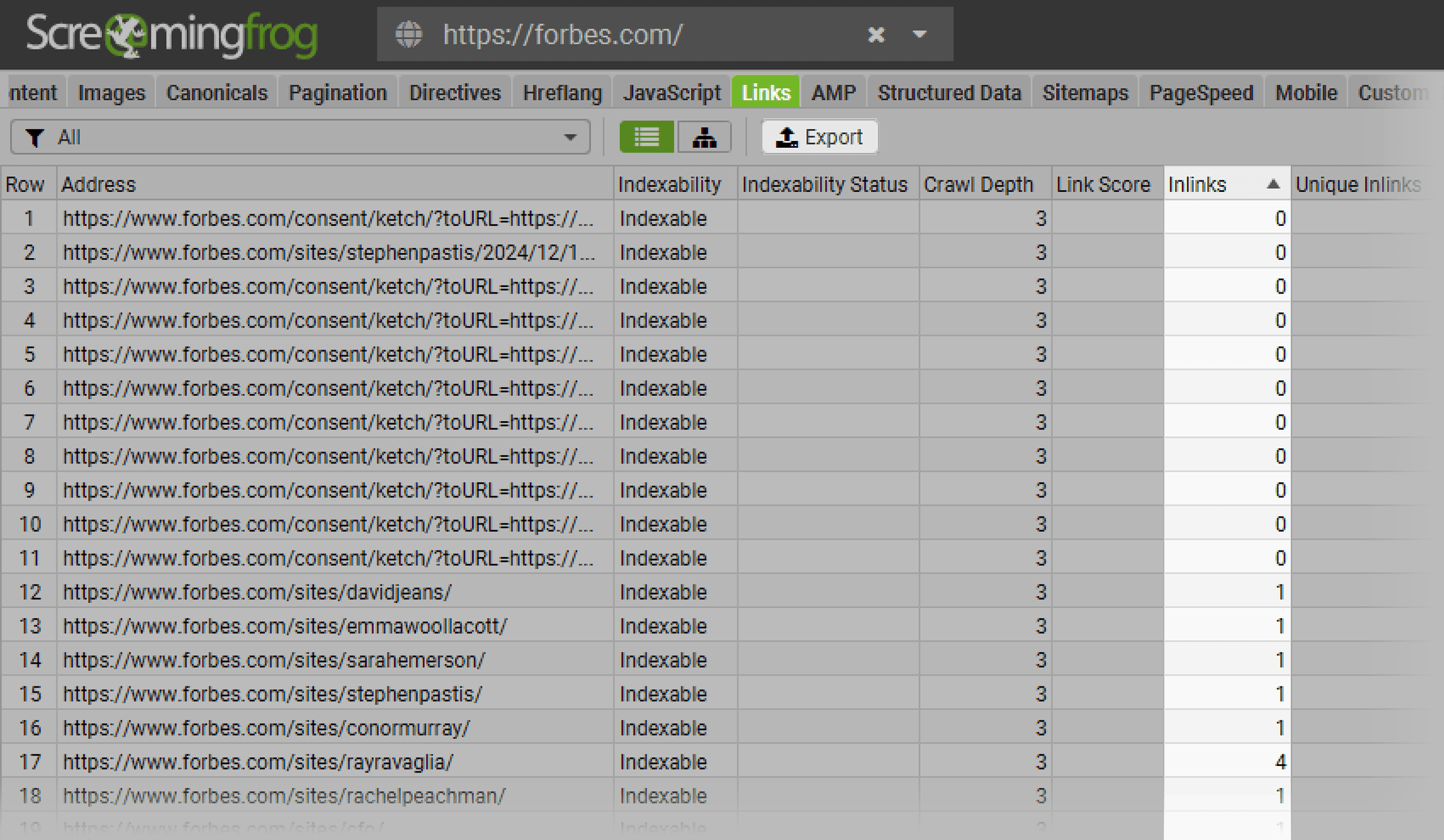 screamingfrog-report-inlinks What Are Orphan Pages? (How to Find & Fix Them)