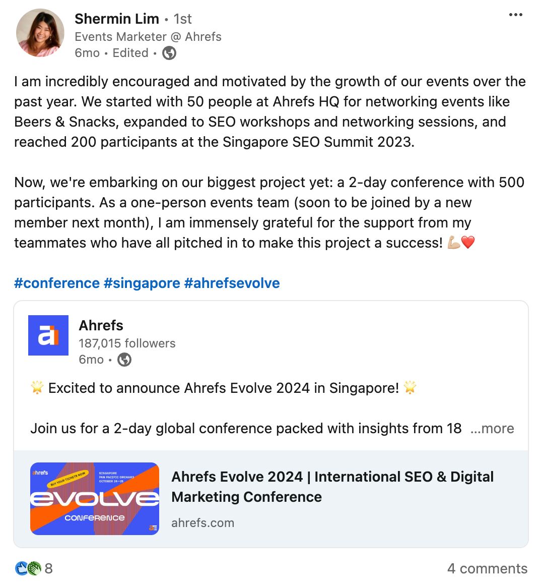 shermin-posting-about-evolve-on-linkedin Event Marketing: The Ultimate Guide That Cost $400k to Make