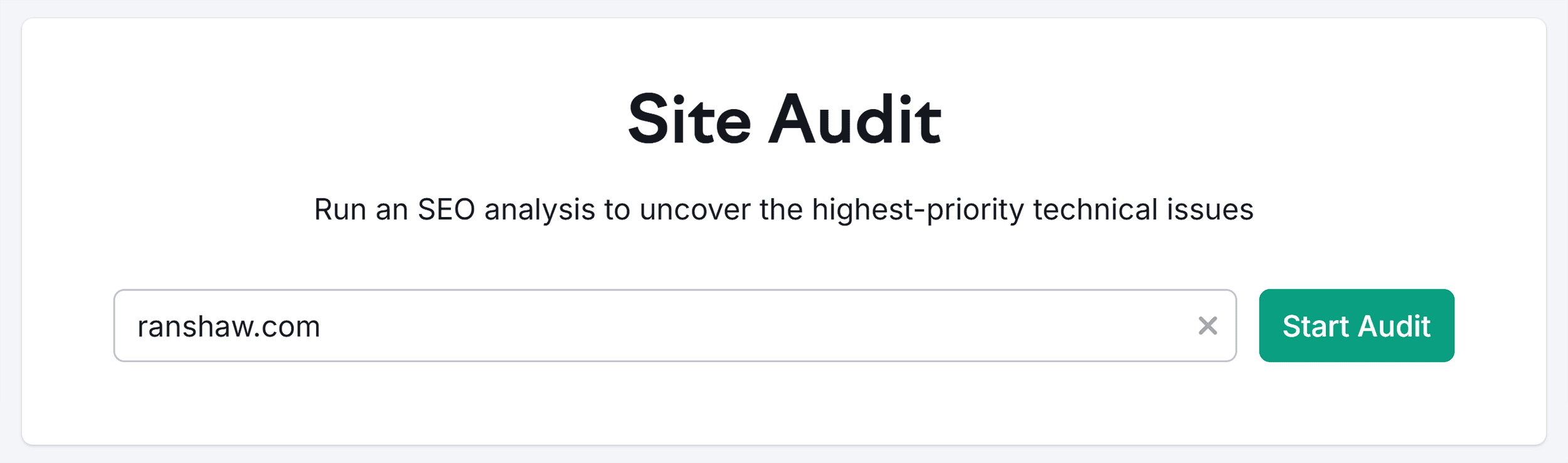 site-audit-ranshaw-start-audit SEO for Plumbers: How to Rank Higher & Get More Customers