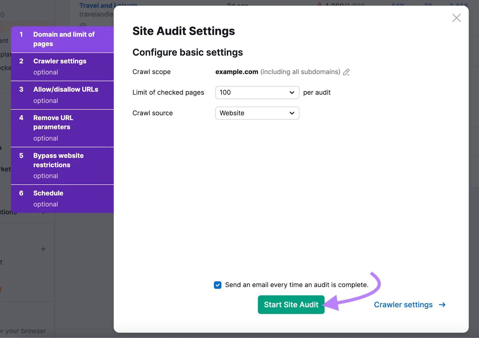 site-audit-settings SEO for Manufacturers: Definition, Benefits, and Top Tactics