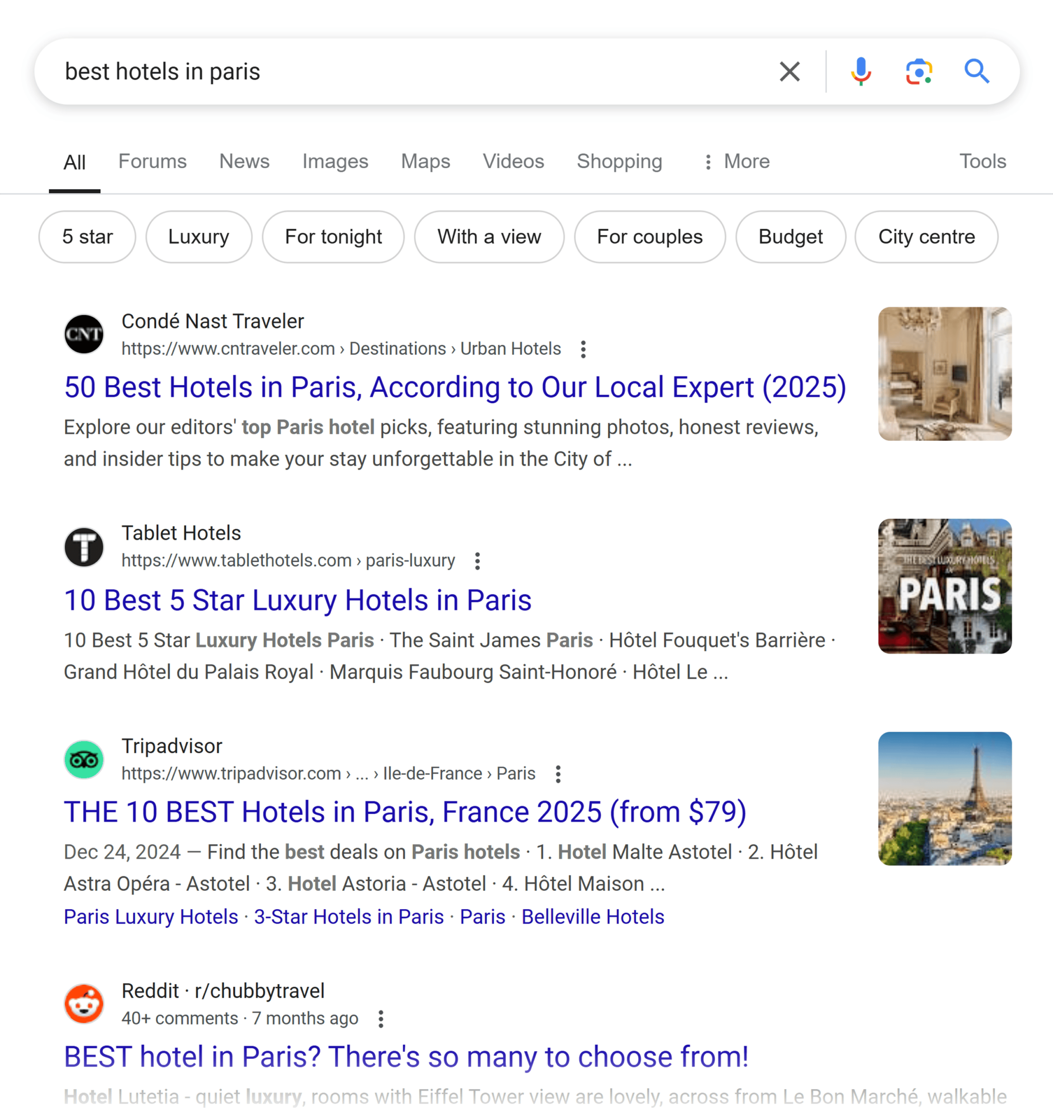 google-serp-best-hotels-in-paris How To Improve Your Travel SEO In 10 Steps